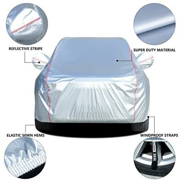 Tecoom Hard Shell Zipper Design Waterproof UV-Proof Windproof Car Cover NIB - Picture 2 of 13